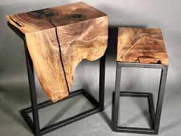 Live Edge Resin Waterfall Side Tables Sold Etsy In 2020 Side Table Live Edge Modern Side Table