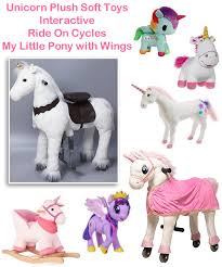 Riding on the rocking animals including the rocking lion improves her physical development, excites her, makes her tired and also calms her down. Unicorn Rocking Horse Pony Ride On With Wheels Soft Toys Playsets