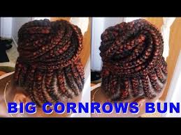 Usually, black hair is curly and naughty. How To Make Big Cornrows Bun Tutorial Ghana Braids Youtube