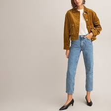 Veste Courte Coupe Ample En Velours Cotele Veste Veste Courte Shorts Taille Haute