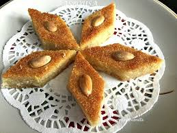 Basbousa Baked Semolina Cake In Sugar Syrup Curryandvanilla Recipe Semolina Cake Semolina Cream Of Wheat