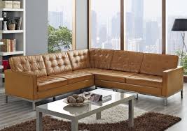 Modern tan leather sectional sofa by roche bobois. Loft L Shaped Sectional Sofa In Tan Leather By Modway