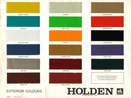 1974 1980 Holden And Torana Paint Charts Paint Panel