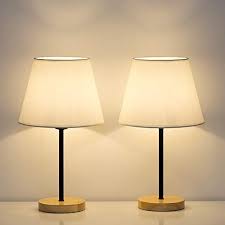 Haitral Modern Table Lamps Small Bedside Lamps Set Of 2 Nightstan Lamps For Bedroom Living Room Of In 2020 Small Bedside Lamps Lamp Sets Small Bedside Table Lamps