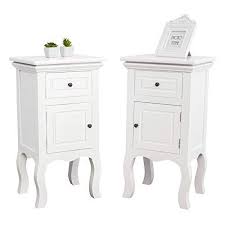 Mecor 2 X Nachttisch Weiss Nachtschrank Kommode Weiss Holz Schrank Mit 1 Schublade 1 Schrank Kommode Weiss Holz Nachtschrank Schubladen