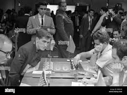 Chess match between Boris Spassky right ...