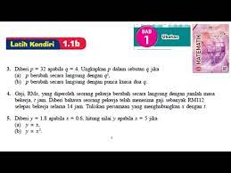 Kssm Matematik Tingkatan 5 Ubahan Latih Kendiri 1 1b No3 No5 Ubahan Langsung Bab 1 Variation Kelas Live