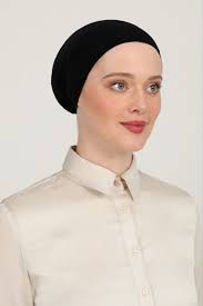 Melodi Scarf Kadın Tesettür Parisien Tüllü Climafit Likralı Nefes Alan  Parizyen Dikişsiz Bone Siyah