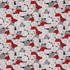 Black Ball Of Wool Sheep Fabric Timeless Treasuresusa Tissu Mouton Pelote De Laine Moutons