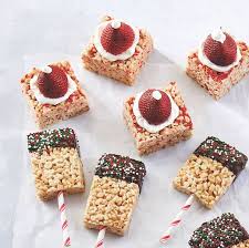 Recette De Carres De Riz Croquant Du Pere Noel Coup De Pouce Treats Biscuit Bar Thanksgiving Desserts