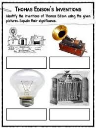 Thomas Edison Facts Biography Information Worksheets For Kids Thomas Edison Activities Thomas Edison Lesson Thomas Edison