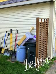 Personal touch custom built this garbage can enclosure, as this downtown home is limited on space and the customer wanted to keep the garbage cans out of sight. Potting Bench With Hidden Garbage Can Enclosure Reality Daydream