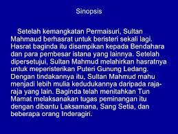 Mohd rosli saludin, pengarah institut peradaban melayu (ipm) upsi. Prosa Tradisional Anak Laut Puteri Gunung Ledang