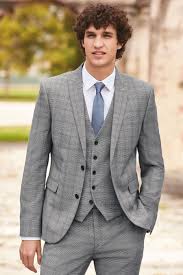 Free uk mainland delivery when you spend £50 and over. Mens Next Light Grey Blue Regular Fit Check Suit Jacket Grey Checked Suit Grey Check Suit Suits