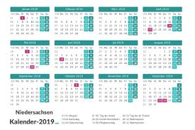 Drucken sie auf blatt a3. Kalender 2019 Niedersachsen