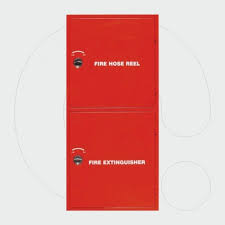 Enclosed storage compartment for watering accessories. Double Compartment Fire Hose Cabinet Complete With Hose 3 4 30m