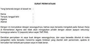 Berisi contoh surat pernyataan lengkap dengan formatnya. Surat Pernyataan Bersedia Ditempatkan Diseluruh Wilayah Nkri Ini Contoh Surat Pernyataan Kemenag Kemendikbud Tujuwan Com