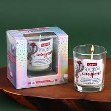 Новогодняя свеча в стакане Зимнее волшебство 01130928: купить за 300 руб в  интернет магазине с бесплатной доставкой