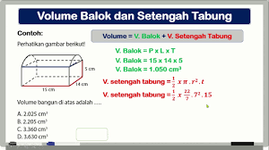 Cara menghitung luas permukaan tabung dan kerucut. Volume Gabungan Bangun Ruang Balok Dan Setengah Tabung Youtube