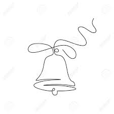 Continuous One Line Drawing Of Christmas Bell Minimalism Vector Line Drawing Tattoos Line Drawing Christmas Bells Drawing