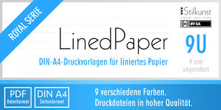 Vorlage liniertes papier mit korrekturrand. Druckvorlage Din A4 Liniertes Papier 9 Mm Stilkunst De