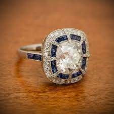 Pin On Vintage Diamond And Sapphires Engagement Rings