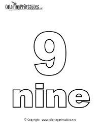 We created these adorable numbers for coloring, which your preschooler will love. Number Nine Coloring Page A Free Math Coloring Printable Math Coloring Coloring Pages For Kids Coloring Pages