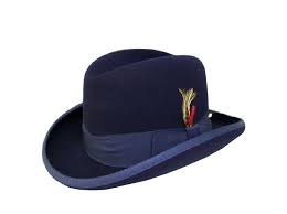Mens Navy Blue Godfather Hat 100 Wool Homburg Dress Hat 4201 Hats For Men Mens Fashion Dress Shoes Dress Shoes Men