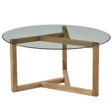 Extraordinary ebonized wood with glass top coffee table from 1940 attributed to ico parisi. Modern Design Round Glass Coffee Table Tempered Glass Top Wood Base Cocktail End Table From Irene Inevent Accuweather Shop