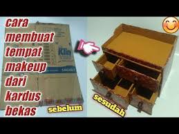 Diy Cara Membuat Tempat Makeup Dari Kardus Bekas Youtube Kardus Kreatif Ide