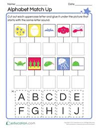 This is a fun winter activity for preschool and kindergarten . Alphabet Match Up Worksheet Education Com