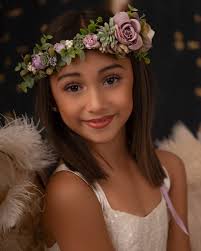 Lavender Rose Succulent Crown: Floral Halo, Flower Girl Crown