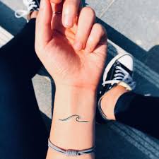 Blue Wave Temporary Tattoo Sticker Set Of 4 Tiny Tattoos For Girls Temp Tattoo Small Tattoo Designs