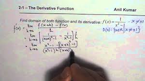 Domain Of Derivative Of Rational Function By First Principal Mcv4u Calculus Youtube