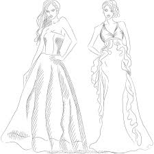 Fashion Dress Illustration Sketch Sketches Fashions Black And White Sketches Dress Illustration Fashion Sketch Template