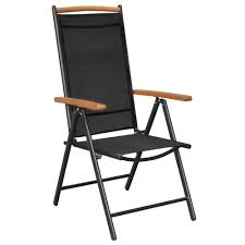 Cast aluminium garden furniture is a great choice for any garden and is a popular choice in the uk market as its classic style is well suited to many homes. Folding Garden Chairs 2 Pcs Aluminium And Textilene Black