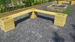 Finish off your garden with chairs, benches, sun loungers and more from homebase. Large Wooden Garden Tub Planter And Bench Seating Corner Combination Mulberry Tree At Home