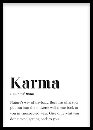 Karma Definition Print Printable Wall Art Print Happy Wall Art Motivation Gift Typography Buddhism Law Of Attraction Footnote Citaat Kunst Citaten En Inspirerende Citaten