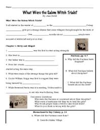 For the following questions, choose the best answer or respond in complete sentences. Salem Witch Trials Discussion Questions Worksheets Teaching Resources Tpt