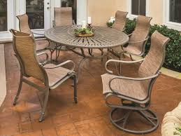 Tropitone Torino Sling Aluminum Dining Set High Back Dining Chairs Dining Set Outdoor Furniture Sets