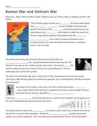 This Is A 3 1 2 Page Fill In The Blank Worksheet Over The Korean And Vietnam Wars To Use This Worksheet View T Crash Course Youtube Vietnam War Crash Course