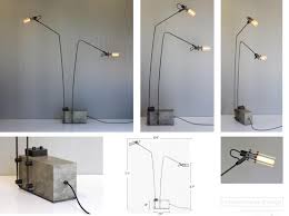 Joshua Howe Design Alar Double Stem Floor Lamp W Concrete Base Concrete Design Floor Lamp Floor Lamp Base