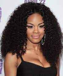 Teyana Taylor Long Curly Black Afro Hairstyle Short Hair Wigs Human Hair Wigs Curly Hair Styles