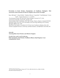 Check spelling or type a new query. Pdf Prevention Of Food Worker Transmission Of Foodborne Pathogens Risk Assessment And Evaluation Of Effective Hygiene Intervention Strategies