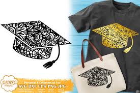 Download Zentangle Graduation Hat Svg Mandala Svg Cut File Didiko Designs