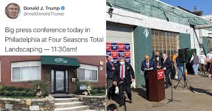 Tom matkowski, gop ward leader for the neighborhood, said the news conference hadn't been coordinated with the local. Trump Tweets Big Press Con At Four Seasons Ends Up Outside Four Seasons Total Landscaping Small Store Mothership Sg News From Singapore Asia And Around The World