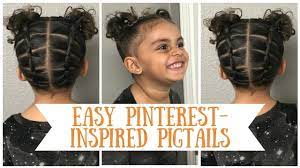 Easy Beginner Pinterest Inspired Pigtail Hairstyle Tutorial For Curly Short Biracial Toddler Toddler Curly Hair Toddler Hairstyles Girl Kids Curly Hairstyles