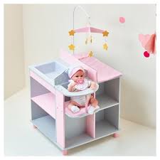 Olivia S Little World Baby Doll Furniture Baby Changing Station With Storage Grey Polka Baby Doll Furniture Baby Doll Changing Table Baby Changing Station