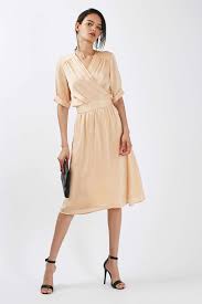 Crushed Satin Wrap Dress Satin Wrap Dress Beige Cocktail Dresses Top Shop Dress