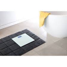 Brights electronic glass bathroom scales blue. Bathroom Scales Battery Powered White Brabantia